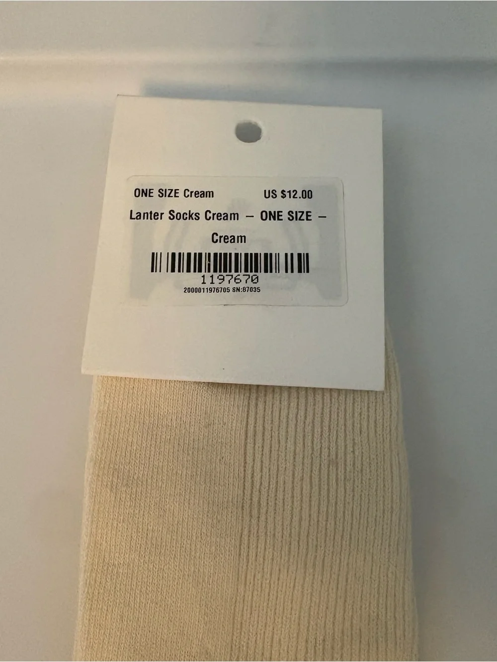 Princess Polly lanter socks in cream and black NEW one size